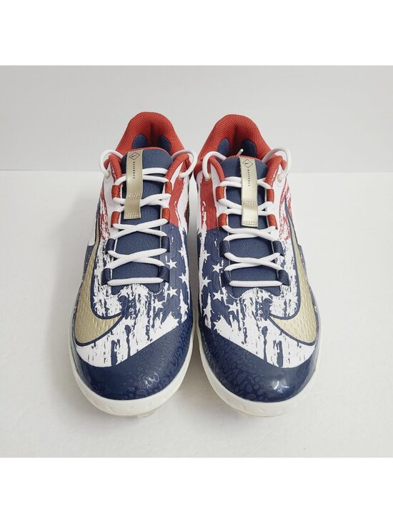 Nike Alpha Huarache Elite 4 Low 4th Of July Baseball Cleats FZ7345-102 Size 13.5 main image 4